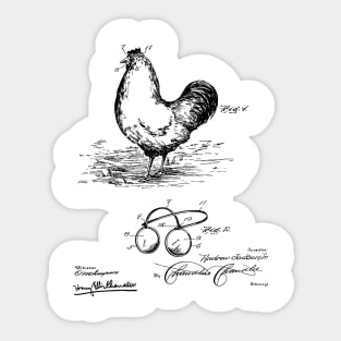 Eye Protector for Chickens Vintage Patent Hand Drawing Sticker